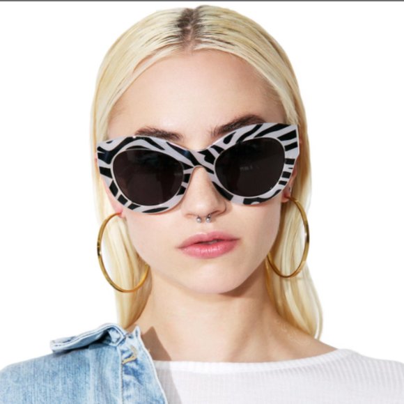 CHEAP MONDAY Vicious Zebra Cats Eye Sunglasses- so cool! - Picture 2 of 9
